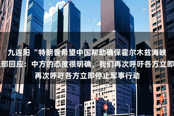 九连阳 “特朗普希望中国帮助确保霍尔木兹海峡安全” ，外交部回应：中方的态度很明确，我们再次呼吁各方立即停止军事行动